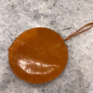 Round Leather Wristlet